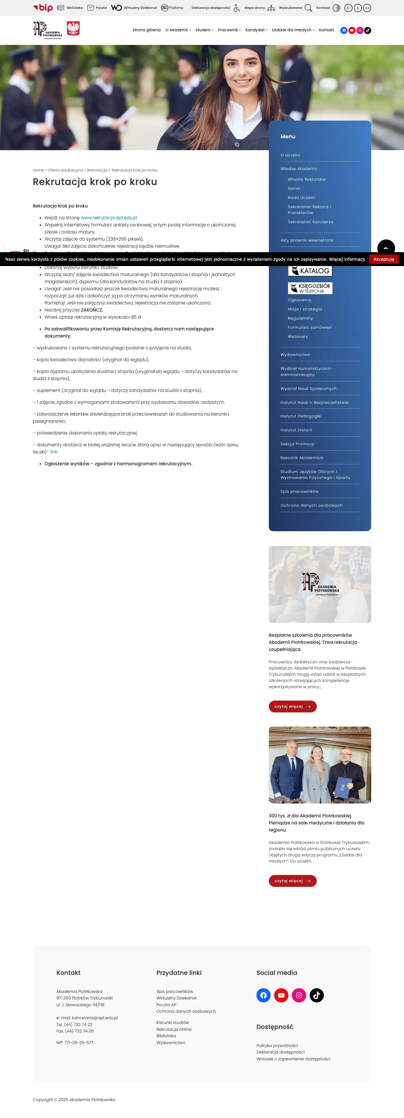 Strona z czesnym — Akademia Piotrkowska