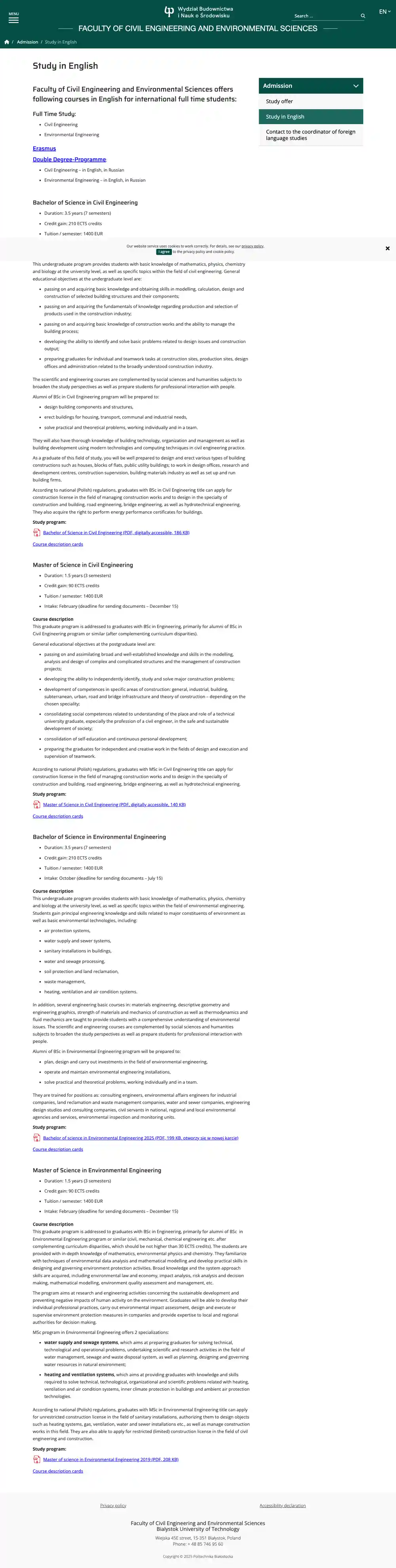 Strona z czesnym — Politechnika Białostocka
