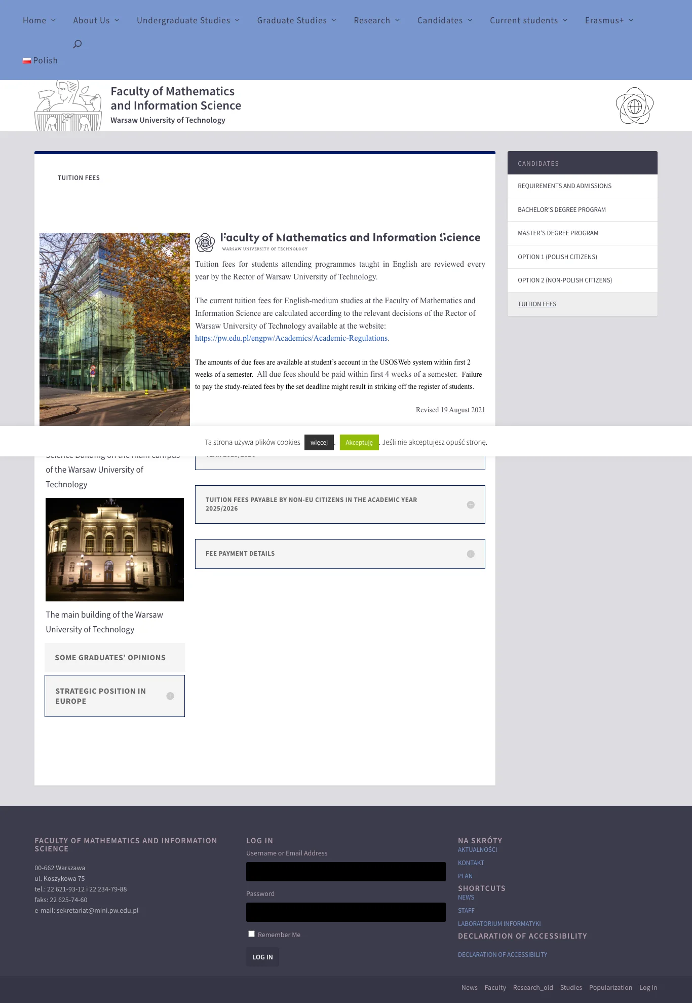 Strona z czesnym — Politechnika Warszawska