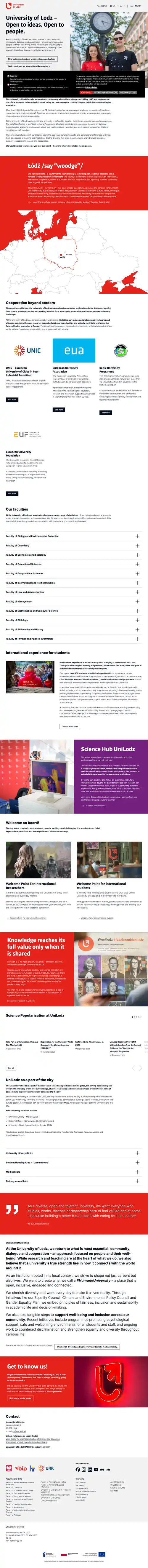 Strona z czesnym — Uniwersytet Łódzki